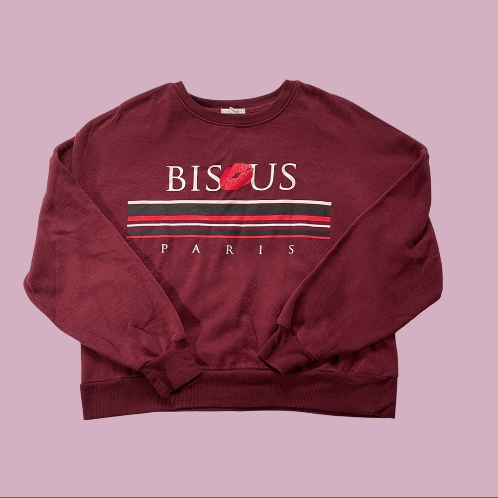 Ardene Graphic Sweatshirt (Maroon)